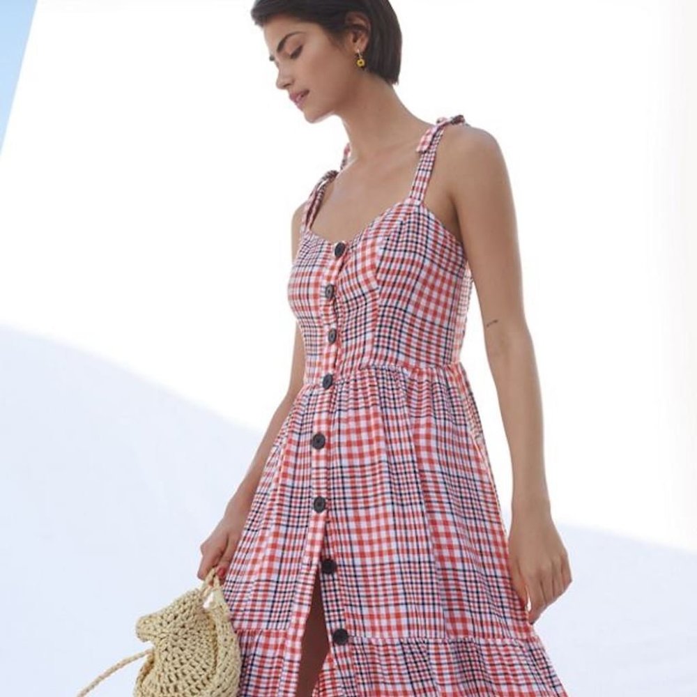 UO Positano Tie-Shoulder Midi Dress